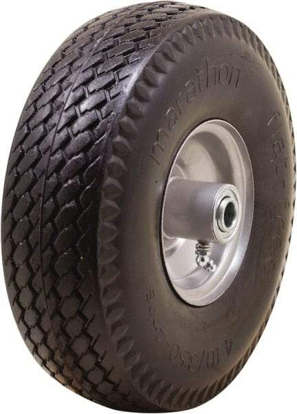 Marathon Industries - 3-19/64" Wide x 10-1/2" High x 4" Deep Flat Free Hand Truck Tire - 300 Lb Load Capacity - Eagle Tool & Supply