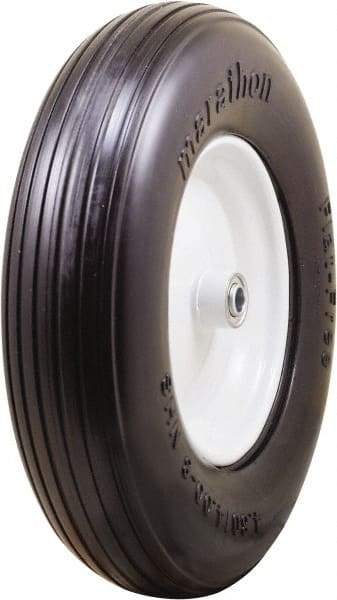 Marathon Industries - 3-45/64" Wide x 15-1/2" High x 4" Deep Flat Free Hand Truck Tire - 500 Lb Load Capacity - Eagle Tool & Supply