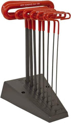 Bondhus - 8 Piece T-Handle Cushion Grip Hex Key Set - Hex Range 2 to 10mm, Protanium High Torque Steel - Eagle Tool & Supply