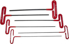 Bondhus - 6 Piece T-Handle Cushion Grip Hex Key Set - Hex Range 2 to 6mm, Protanium High Torque Steel - Eagle Tool & Supply