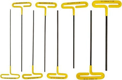 Bondhus - 8 Piece T-Handle Cushion Grip Hex Key Set - Hex Range 3/32 to 1/4", Protanium High Torque Steel - Eagle Tool & Supply