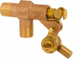 Control Devices - 3/8" Pipe, Brass, Angle Pattern-Single Seat, Mechanical Float Valve - 125 psi, MIP End Connections - Eagle Tool & Supply