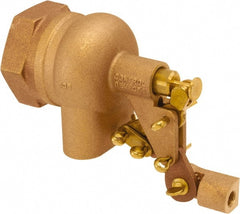 Control Devices - 1-1/4" Pipe, Brass, Angle Pattern-Single Seat, Mechanical Float Valve - Exact Industrial Supply