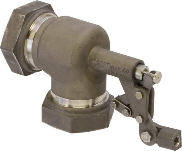Control Devices - 1-1/2" Pipe, Stainless Steel, Angle Pattern-Single Seat, Mechanical Float Valve - 100 psi, FIP End Connections - Eagle Tool & Supply