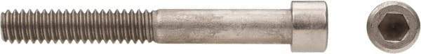 Made in USA - 1/4-20 UNC Hex Socket Drive, Socket Cap Screw - Grade 18-8 Stainless Steel, Uncoated, Partially Threaded, 1-1/2" Length Under Head - Eagle Tool & Supply