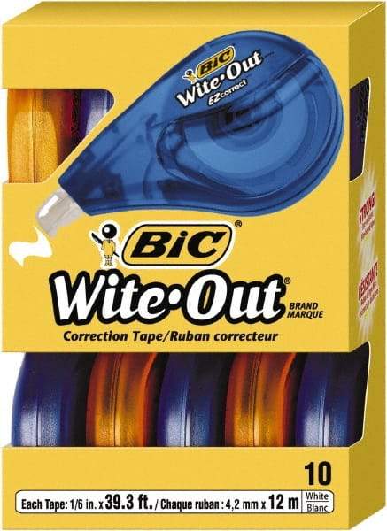 Bic - 1/6" x 472" Correction Tape Non-Refillable - Eagle Tool & Supply