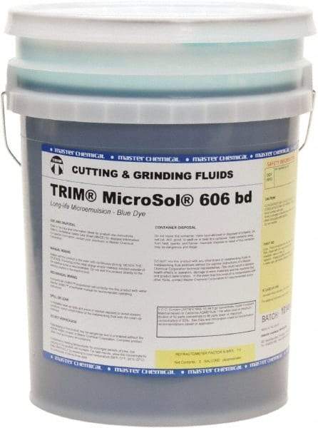 Master Fluid Solutions - Trim MicroSol 606 bd, 5 Gal Pail Cutting & Grinding Fluid - Semisynthetic - Eagle Tool & Supply