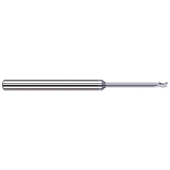 Square End Mill: 3/32'' Dia, 9/64'' LOC, 1/8'' Shank Dia, 2-1/2'' OAL, 3 Flutes, Solid Carbide Single End, TiB2 Finish, 42 ° Variable Helix, Centercutting, RH Cut, RH Flute
