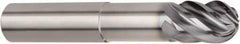 Kennametal - 5/8" Diam, 3/4" LOC, 6 Flute Solid Carbide Ball End Mill - AlTiN Finish, Single End, 6" OAL, 5/8" Shank Diam, Spiral Flute - Eagle Tool & Supply