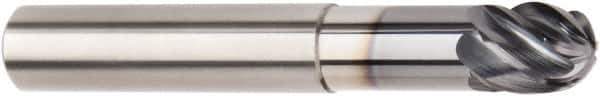 Kennametal - 10mm Diam, 10mm LOC, 6 Flute Solid Carbide Ball End Mill - AlTiN Finish, Single End, 72mm OAL, 10mm Shank Diam, Spiral Flute - Eagle Tool & Supply