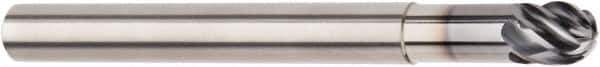 Kennametal - 16mm Diam, 16mm LOC, 6 Flute Solid Carbide Ball End Mill - AlTiN Finish, Single End, 150mm OAL, 16mm Shank Diam, Spiral Flute - Eagle Tool & Supply