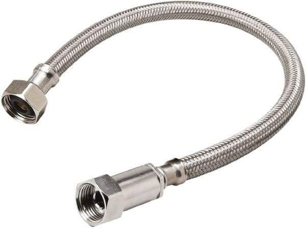 B&K Mueller - 3/8" Compression Inlet, 1/2" FIP Outlet, Stainless Steel Faucet Connector - Use with Faucets - Eagle Tool & Supply