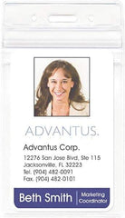ADVANTUS - Clip-On Badge Holder - Clear - Eagle Tool & Supply