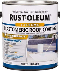 Rust-Oleum - 1 Gal Can White Elastomeric Roof Coating - 65 Sq Ft/Gal Coverage, Mildew Resistant, Long Term Durability & Weather Resistance - Eagle Tool & Supply
