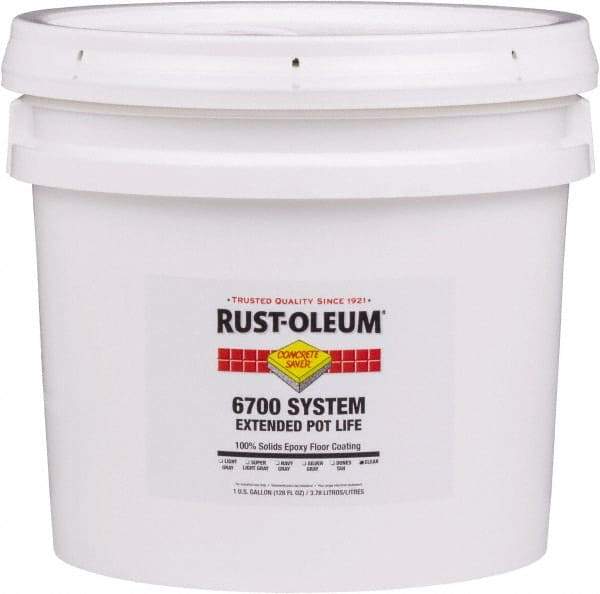 Rust-Oleum - 1 Gal Pail Clear Epoxy Floor Coating - 100 Sq Ft/Gal Coverage, <100 g/L g/L VOC Content, Low Odor & Low VOC - Eagle Tool & Supply