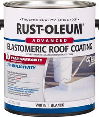 Rust-Oleum - 1 Gal Can White Elastomeric Roof Coating - 65 Sq Ft/Gal Coverage, Mildew Resistant, Long Term Durability & Weather Resistance - Eagle Tool & Supply