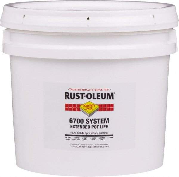 Rust-Oleum - 2 Gal Pail Silver Gray Epoxy Floor Coating - 100 Sq Ft/Gal Coverage, <100 g/L g/L VOC Content, Low Odor & Low VOC - Eagle Tool & Supply