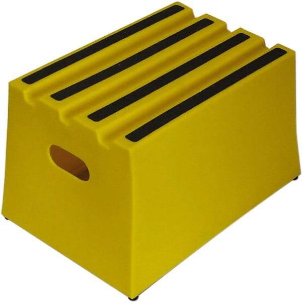 Diversified Plastics - 11-3/4" High x 13-5/8" Wide x 19-1/4" Deep, Yellow Step Stool - 500 Lb Capacity - Eagle Tool & Supply