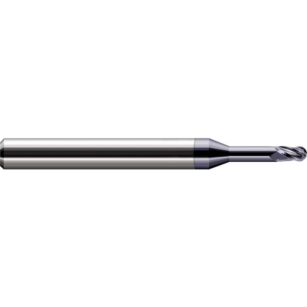 Harvey Tool - Ball End Mills; Mill Diameter (Decimal Inch): 0.0230 ; Number of Flutes: 3 ; Length of Cut (mm): 0.9000 ; Length of Cut (Decimal Inch): 0.0350 ; Material: Solid Carbide ; Overall Length (Inch): 2-1/2 - Exact Industrial Supply