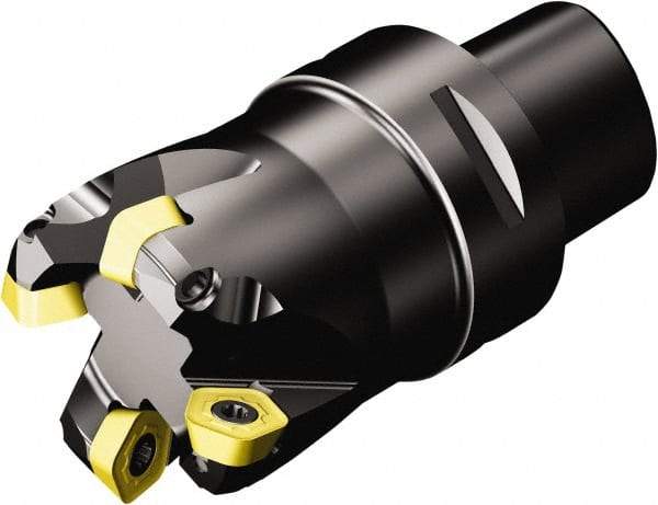 Sandvik Coromant - 1.9016" Cut Diam, 1.9685" Arbor Hole, 0.0787" Max Depth of Cut, 19° Indexable Chamfer & Angle Face Mill - 5 Inserts, 419R-1405 Insert, Right Hand Cut, Through Coolant, Series CoroMill 419 - Eagle Tool & Supply