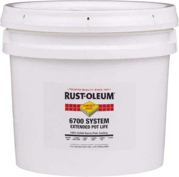Rust-Oleum - 2 Gal Pail Light Gray Epoxy Floor Coating - 100 Sq Ft/Gal Coverage, <100 g/L g/L VOC Content, Low Odor & Low VOC - Eagle Tool & Supply