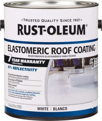 Rust-Oleum - 1 Gal Can White Elastomeric Roof Coating - 65 Sq Ft/Gal Coverage, Mildew Resistant, Long Term Durability & Weather Resistance - Eagle Tool & Supply