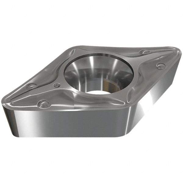 Iscar - DCMT3-2 PF Grade IC6015 Carbide Turning Insert - TiCN/Al2O3/TiN Finish, 55° Diamond, 9.52mm Inscr Circle, 3.97mm Thick, 0.8mm Corner Radius - Eagle Tool & Supply