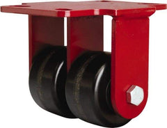 Hamilton - 3-1/4" Diam x 2" Wide x 5-1/4" OAH Top Plate Mount Rigid Caster - Phenolic, 1,400 Lb Capacity, Straight Roller Bearing, 4-1/2 x 6-1/2" Plate - Eagle Tool & Supply