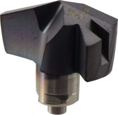 Iscar - Series ICM, 17.09mm Diam Grade IC908 140° Replaceable Drill Tip - Carbide, TiAlN Finish, 17 Seat Size - Eagle Tool & Supply