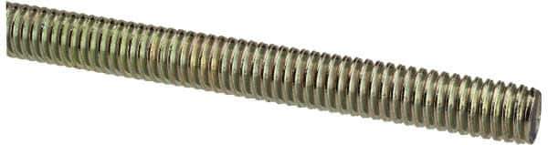 Value Collection - 5/16-18 UNC (Coarse), 6' Long, Alloy Steel Threaded Rod - Yellow Zinc-Plated Finish, Right Hand Thread - Eagle Tool & Supply