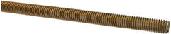 Value Collection - 3/8-16 UNC (Coarse), 3' Long, Alloy Steel Threaded Rod - Yellow Zinc-Plated Finish, Right Hand Thread - Eagle Tool & Supply