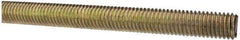 Value Collection - 1/2-13 UNC (Coarse), 3' Long, Alloy Steel Threaded Rod - Yellow Zinc-Plated Finish, Right Hand Thread - Eagle Tool & Supply