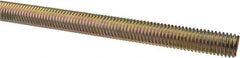 Value Collection - 1/2-13 UNC (Coarse), 6' Long, Alloy Steel Threaded Rod - Yellow Zinc-Plated Finish, Right Hand Thread - Eagle Tool & Supply