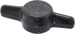 Made in USA - Tee Plastic Thumb Screw - 1-1/4" OAL, 1-1/4" Head Diam x 11/32" Head Height - Eagle Tool & Supply