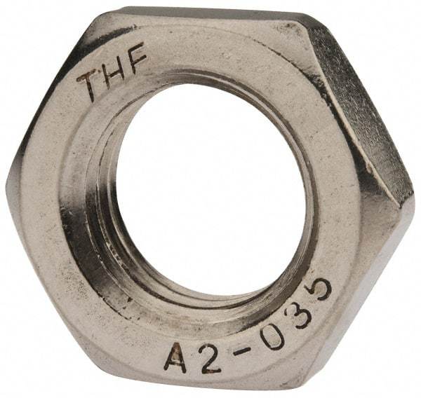 Value Collection - M24x3.00 Metric Coarse Stainless Steel Right Hand Hex Jam Nut - 36mm Across Flats, 12mm High, Uncoated - Eagle Tool & Supply