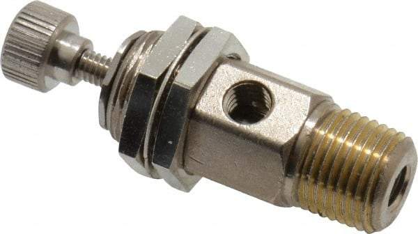 Specialty Mfr - 1/8" M x 10-32 F Mini Needle Valve - 0.1 CV Rate, 150 Max psi, 5-Turn Adjustment - Standard - Eagle Tool & Supply