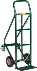 Little Giant - 800 Lb Capacity 40" OAH Cylinder Hand Truck - 8 x 14" Base Plate, Continuous Handle, Steel, Solid Rubber Wheels - Eagle Tool & Supply