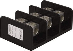 Square D - 3 Poles, 620 (Aluminium), 760 (Copper) Amp, Phenolic Power Distribution Block - 600 VAC, 2 Primary Connection - Eagle Tool & Supply