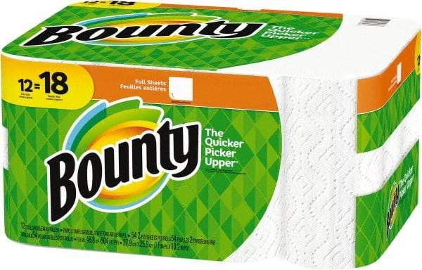 Bounty - Perforated Roll of 2 Ply White Paper Towels - 11" Wide - Eagle Tool & Supply