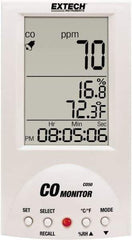 Extech - Audible Alarm, LCD Display, Carbon Monoxide (CO) Meter - Monitors Carbon Monoxide, -10 to 60°C Working Temp, CE Listed - Eagle Tool & Supply