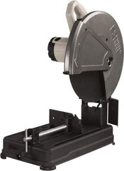 Porter-Cable - 14" Blade Diam, 1" Arbor Hole, Straight Chop & Cutoff Saw - 1 Phase, 3,800 RPM, 4 hp, 120 Volts, 4-1/2" in Solids at 90°, 4-7/8" in Pipe at 90°, 3-13/16" in Solids at 45°, 4-1/2" in Pipe at 45° - Eagle Tool & Supply