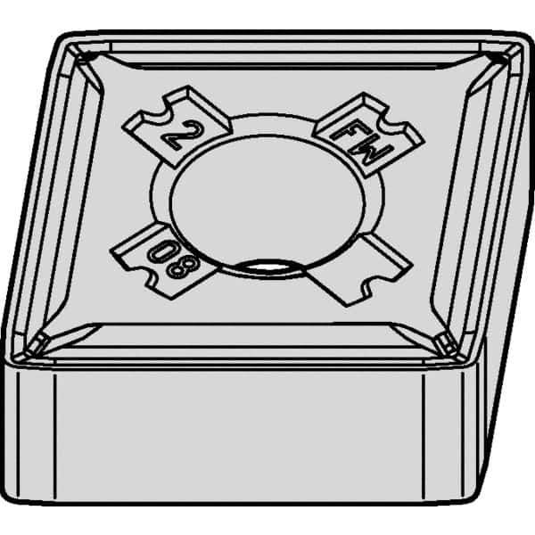Kennametal - CNMG432 FW Grade KCK15B Carbide Turning Insert - TiOCN Finish, 80° Diamond, 1/2" Inscr Circle, 3/16" Thick, 1/32" Corner Radius - Eagle Tool & Supply