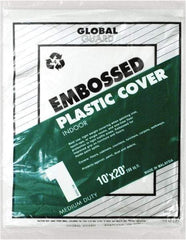 Premier Paint Roller - Medium Weight Plastic Drop Cloth - 20' x 10', 1 mil Thick, Off White - Eagle Tool & Supply