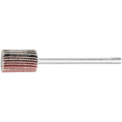 PFERD - 3/8" Diam x 5/8" Face Width, Aluminum Oxide Coated Mounted Flap Wheel - 1/8" Shank Mount, 120 Grit, 75,000 Max RPM - Eagle Tool & Supply