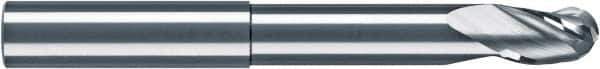 RobbJack - 5/16" Diam, 5/16" LOC, 3 Flute Solid Carbide Ball End Mill - Uncoated, Single End, 3-1/8" OAL, 5/16" Shank Diam, Spiral Flute - Eagle Tool & Supply