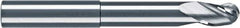 RobbJack - 1/4" Diam, 1/4" LOC, 3 Flute Solid Carbide Ball End Mill - Uncoated, Single End, 3" OAL, 1/4" Shank Diam, Spiral Flute - Eagle Tool & Supply