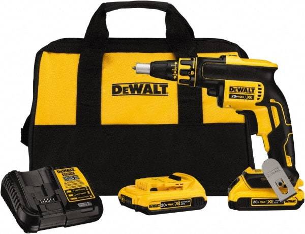 DeWALT - 20 Volt Lithium-Ion Battery Pistol Grip Cordless Screwdriver - 4,400 RPM, 266 In/Lb Torque - Eagle Tool & Supply