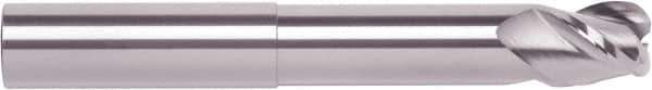 RobbJack - 1", 3 Flute, Single End, Solid Carbide, 0.06" Corner Radius End Mill - 6" OAL, 40° Helix, Right Hand Flute, 1" LOC, Right Hand Cut, 3-1/2" Extended Reach - Eagle Tool & Supply