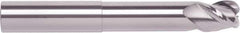 RobbJack - 3/8", 3 Flute, Single End, Solid Carbide, 0.012" Corner Radius End Mill - 4" OAL, 40° Helix, Right Hand Flute, 3/8" LOC, Right Hand Cut, 2-1/8" Extended Reach - Eagle Tool & Supply