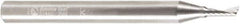 Amana Tool - 3mm Cutting Diam x 0.314" Length of Cut, 1 Flute, Upcut Spiral Router Bit - Uncoated, Right Hand Cut, Solid Carbide, 2-31/64" OAL x 1/4" Shank Diam, 20° Helix Angle - Eagle Tool & Supply